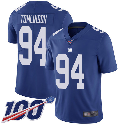 Men New York Giants #94 Dalvin Tomlinson Royal Blue Team Color Vapor Untouchable Limited Player 100th Season Football NFL Jersey